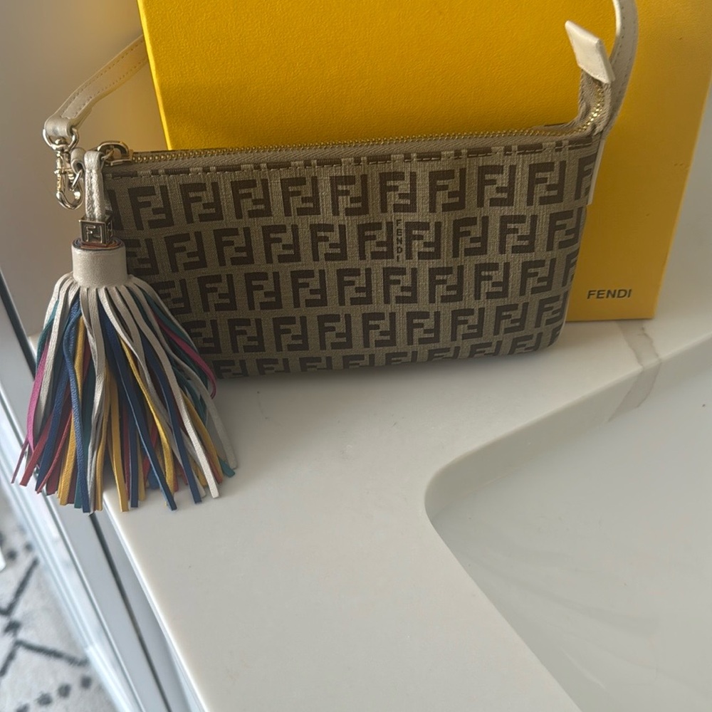 Fendi Brown and Multicolor Tassel Women's Bag